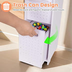 ShellKingdom Toilet Paper Holder Stand with Trash Can, Slim Bathroom Storage Cabinet Shelves, Storage Cabinet for Bathroom Small Spaces, 33.5 x 8.7 x 6.7 inch