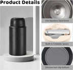 Thermo for Hot & Cold Food, 17oz Insulated Food Jar with Handle Spoon, Thermal Lunch Container, 316 Stainless Steel Lunch Box for Men Women, Keeps food Hot for 12 Hours or Cold for 24 Hours(Black)