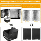 TOMKID 5200°F Fireproof Document Box, Fire Important Document Organizer with Lock, Upgraded Heat Insulated Filing Storage Cabinet Office Organization (5200°F Fireproof Box, Off-white)