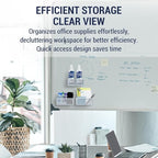 MyGift White Wire Mesh Magnetic Storage Baskets, Whiteboard Accessories, Classroom and Office Supply Organizer, Set of 3