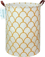 LANGYASHAN Laundry Basket Canvas Fabric Collapsible Organizer Basket for Storage Bin Toy Bins Gift Baskets Bedroom Clothes Children Nursery Hamper (gold egg)
