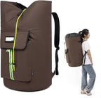 laundry bag backpack,extra-large heavy duty laundry bags,laundry backpack for college students,drawstring closure (Brown)