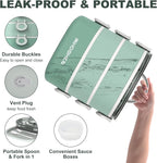 Lunch Box, Stackable 3 Layers Containers, Portable 94OZ Large Capacity Leakproof Bento Box with Spoon & Fork & Sauce Boxes, Microwave Safe Lunch Box for Kids and Adults