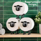 Sheep Toilet Roll Holder - Funny Toilet Paper Holder Free Standing Bathroom Set - 3D Printed Black Sheep Loo Roll Holder - Cute Bathroom Decor - Set of 3