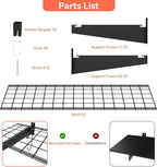 TORACK 2 Pack Garage Wall Shelves, 15" x 45" Wall Mounted Wire Shelves for Garage Heavy Duty Wall Shelving(Pack of 2, Black)