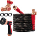 Pocket Hose 75 FT Copper Head Expandable Garden Hose with Pocket Pivot, No Tangles, AS SEEN ON TV, 360° Swivel, Tri-Tex Tubing, Force Field Jacket, Lead-Free, No-Kink, Anti-Burst w/APT