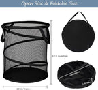 BATTOO Collapsible Laundry Baskets, Foldable Hamper for Laundry, Extra Large Pop Up Laundry Hamper 113L with Portable Bag Mesh Clothes Hamper for Bathroom, Campout, Dorm or Travel