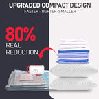 VMstr 12-Pack Vacuum Bags for Travel, Vacuum Seal Compression Bags for Clothing, Carry-On Luggage Space Saver Bags with Plug-in Electric Pump