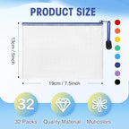 Jetec 32 Pcs Mesh Zipper Bags Toy Storage Bikini Organizer Bag Bolsas Para Guardar Trajes De Bano Waterproof Zipper Reusable Pouch Puzzle Multipurpose for Storage Office(Sweet Color,7.5 x 5 Inch)