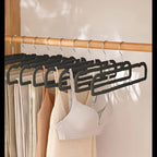 Pants Hangers Non Slip - 20 Pack Velvet Hangers for Closet - Thin Space Saving Clothes Hanger - Strong, Durable, Perchas Terciopelo with 360° Rotatable Hook for Jean, Tank Top, Bra, Shorts (Black)