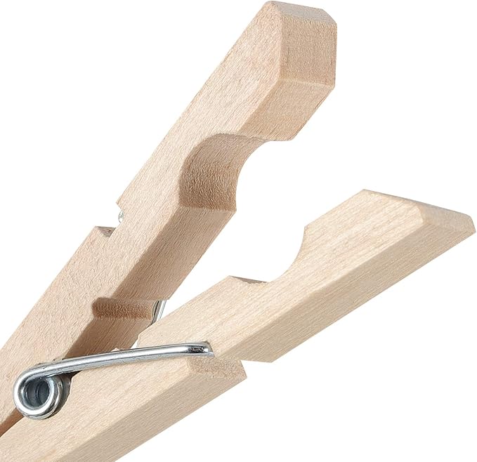 300 Pack 2-7/8 Inches Natural Wooden Clothespins, Upgraded Wood Clothespins with Spring for Crafts, Photos, Clothes, Towels, Decor, Art Wall