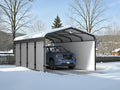 Metal Carport,12x20 Carport Canopy Heavy Duty All Weather,Car Tent Garage with Galvanized Metal Roof,Metal Car Ports for Snow,Outdoor Car Shelter,Grey