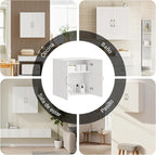 Haotian Wall Cabinet Laundry Room, Medicine Cabinet for Bathroom Kitchen Garage, Wall Storage Cabinet with Adjustable Shelf, White FRG231-W