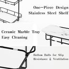Bathroom Organizer Countertop Perfume Organizer Makeup Organizer Cosmetics Storage Display Rack Vanity Tray Dresser Stainless Steel Gold Shelf White Marble Ceramic Tray