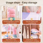 4 Pack Vacuum Storage Bags, Space Saver Bag Vacuum Seal Bags for Clothing Travel Moving Blankets Pillows Storage and Organization, Hand Pump Included(70 X 50 cm)