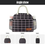 Lunch Bag Women/Men Lunch Box Women/Men (Black+Pink Blocks)