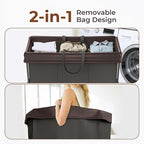 320L Laundry Hamper with Wheels, 3 Section Large Rolling Laundry Basket Bag with Wheels, Clothes Hamper Cart for Laundry, Bedroom, Bathroom and Dorm