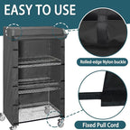 Waterproof Wire Rack & Shelving Cover – Heavy Duty Storage Shelf Dust Cover, Fits 36" W x 14" D x 54" H, Nylon Buckles & Hook-and-Loop Closure (Black, No Shelves)