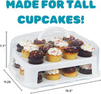 Extra Tall Cupcake Carrier 24 Count, 24 Cupcake Holder with Lid -Spacious 3.5” Tall Tiers Accommodate 24 Tall Frosted Cupcakes, Won't Smush! Cupcakes Containers Muffin Storage Container/Muffin Holder