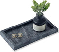Natural Small Marble Vanity Tray, Luxury Stone Organizer for Bathroom & Kitchen | Holds Soap Dispenser, Jewelry, Perfume | Non-Resin, Non-Ceramic Décor (Black, Mini (7.9" x 4.3" x 0.78"))