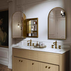 Kohler 36540-BGL Verdera® Medicine Cabinet Mirror, Arched Design, Left-Hinged, Mirrored Interior, Adjustable Shelves, Rustproof, 20 in. W x 34 in. H, Moderne Brushed Gold