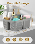 4 Pack Portable Shower Caddy, Integrated Handle, Reinforced Plastic, Organizer Storage Bathroom Supplies and Beauty Products, Cleaning Supplies, Shower Basket for Home, Dorm, Shelf and Cabinet