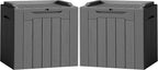 Flamaker 2 Pack Deck Box 31 Gallon Waterproof Resin Storage Box with Lid Indoor Outdoor Delivery Box Storage Bin for Patio Cushions (Grey)