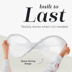 Handy Laundry Mesh Popup Hamper - Two Compartments, Collapsible for Storage and Easy to Open. Folding Pop-Up Clothes are Great for The Kids Room, College Dorm or Travel. (White)