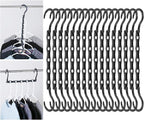 Mr. Pen- Space Saving Hangers for Clothes, 16 pcs, Black, Plastic Multi Clothes Hangers Space Saving, 5 Slots, 360° Rotating Hooks