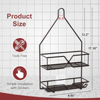 TreeLen Shower Caddy over Shower Head Hanging Bathroom Caddy for Bathroom Organizer 4 Hooks Shampoo Holder-Bronze