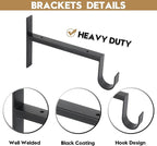 AddGrace Heavy Duty Closet Rod and Shelf Brackets 12 Inch Wall Mounted Closet Rod Bracket with Pole Holder Shelving Support with Screws for Laundry (4 Pack)