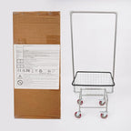 67"H Laundry Cart, Rolling Laundry Basket with Hanging Rack & Wheels, Metal Steel Wire Clothes Hamper with Storage Shelf for Homes, Hotels, Bathrooms & Commercial Laundry, 110lbs Capacity(B)