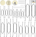 Bilillo 14 Pcs Plate Hangers for Wall - 6/8/10/12/14 Inch Invisible Plates Hanger, Stainless Steel Plate Holders with 14 Pieces Wall Hooks for 5.5 to 15.5 Inch Decorative Plates and Arts (Black)
