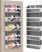 Holds 60 Caps Over the Door Hat Organizer for Baseball Caps,5-Tier Large Capacity Hat Rack Storage for Closet Door, Clear Deep pockerts Hanging Holder with 3 Hooks, Grey