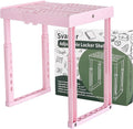 Adjustable Locker Shelf Pink Height and Width Adjustable Locker Organizer Shelf for School Locker, Stackable Locker Stand Tools for Gym Lockers, Office, Back to School Essentials