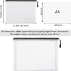 EOOUT 16pcs Mesh Zipper Pouch, Puzzles, Board Game Storage Bags for Organizing, Waterproof Zip File Bags, Letter Size, A4 Size, for School Office Supplies, Storage Bags, 8 Colors