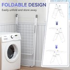 APEXCHASER Clothes Drying Rack, Foldable Oversized Drying Rack Clothing with U-Shaped Foot Cover, Height-Adjustable, Multi-Bar Laundry Rack, Indoor Outdoor Use, 20.47"D x 70"W x 42.52"H, Pearl White