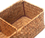 DOKOT Seagrass Toilet Tank Basket with 3 Section, Bathroom Toilet Paper Storage Baskets for Organizing (Natural)