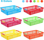 6 Pack Large Plastic Classroom Paper Organizers, Turn in Trays Classroom,Paper Trays for Classroom, Book Baskets for Library, Drawers, Office, Home (13.6 x 10 x 3.1 Inch)