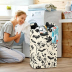 Goth Bats Laundry Basket for College Dorm,50L Collapsible Portable Laundry Hamper Storage Basket for Toys Clothes Organizer