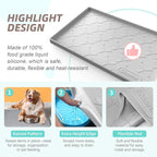 SIKADEER 31" x 19" Under Sink Mat Waterproof, Silicone Mat Kitchen Drawer Shelf and Cabinet Liner, Sink Protector for Kitchen Organizers and Storage, Boot Tray Pet Food Mats