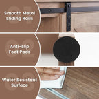 Giantex Over The Toilet Storage Cabinet - Freestanding Bathroom Organizer with Sliding Barn Door & Storage Shelves, Multifunctional Bathroom Toilet Rack for Bathroom, Restroom, Laundry (Rustic Brown)