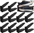 Shoe Slots Organizer, Shoe Stackers Space Saver, Adjustable Double Layer Stack Shoe, Take Up Less Space & Organize More Shoes, Holder for Closet Organization (Black, 10 Pack)
