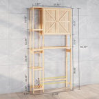 Bamboo Over The Toilet Storage, Above Toilet Organizer Storage Shelf Stand, Tall Freestanding Behind Toilet Rack, Tiered Bathroom Space Saver Shelving, Easy Assembly (Natural)