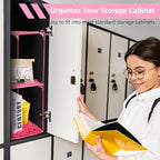 Locker Organizer Shelf Stackable Extra Locker Shelf for School Locker Organizer Storage Cabinet Accessories Suitable for School, Office, and Home use (1, Pink)
