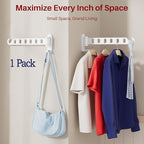Wall Mounted Drying Rack 1 Pack, Foldable Laundry Drying Rack with 6 Holes, Laundry Space Saver for Indoor & Outdoor Use