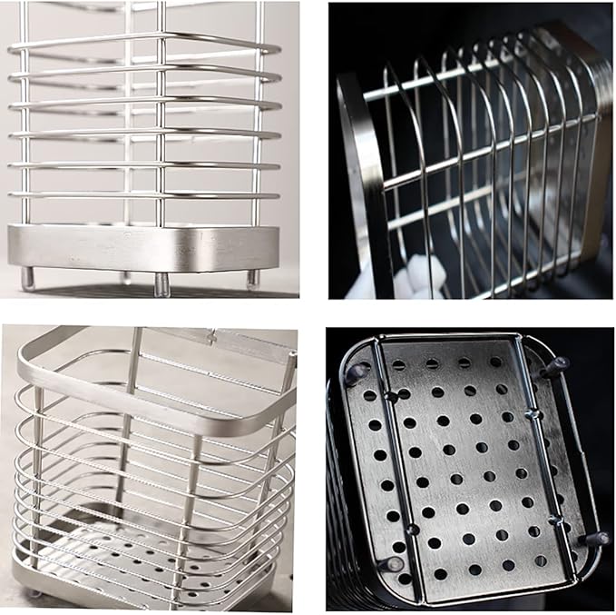 Utensil Holder, Stainless Steel Utensil Drying Rack，Wire Utensil Holder for Kitchen Counter, Silverware Cutlery Flatware Holder Forks, Knives, Spoons Organizer