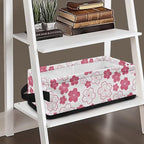 Storage Bin Toilet Paper Basket Multi-purpose Long Organizer Bins Small Kitchen Bathroom Small Items Storage Baskets Cubes Home Decorations Accessories, Cherry Blossom Pink White