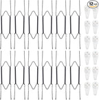 Bilillo 12 Pack Plate Hangers for The Wall, Suitable for 9-11 Inch Decorative Plate,Invisible Heavy Duty Wire Plate Holder with Wall Hooks, Plate Hangers for Displaying Plates, Platter, Dish (Black)
