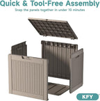 31 Gallon Waterproof Resin Deck Box, UV Resistant Outdoor Storage for Garden, Patio, Porch, Delivery（Grey，31 Gallon）